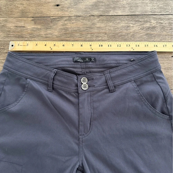 Prana Womens size 10 Gray Nylon Flare Leg Hiking Pants Convertible Mid Rise Grey - Picture 5 of 8